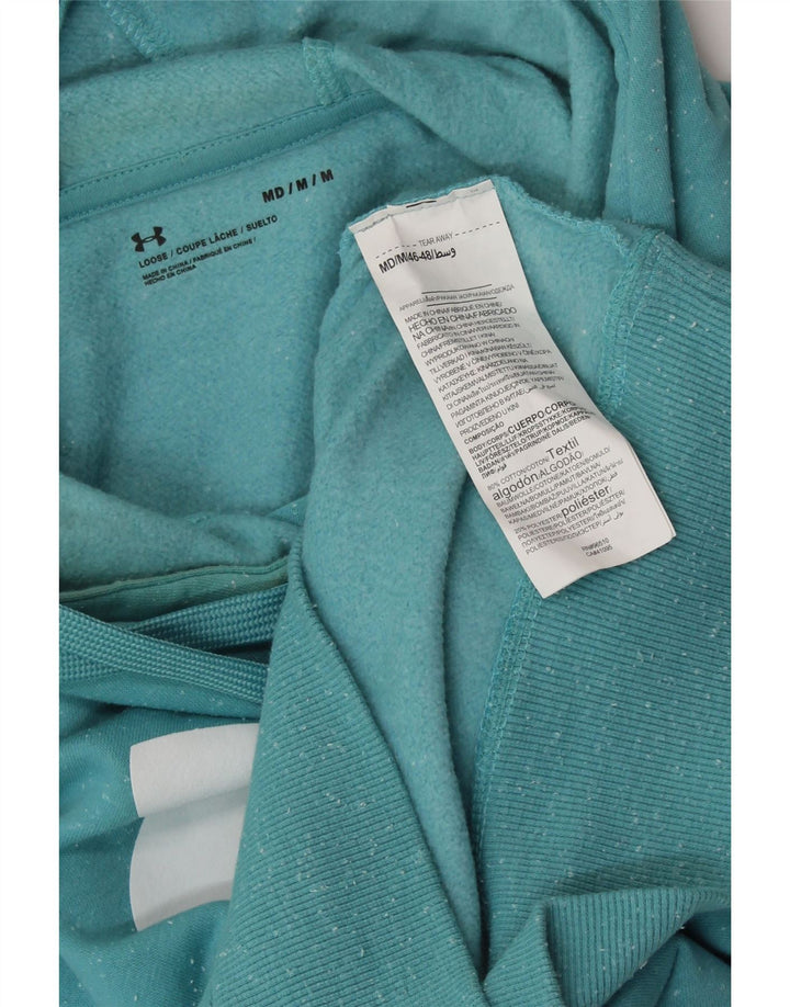 UNDER ARMOUR Suéter feminino com capuz grande tamanho UK 14 médio azul manchado
