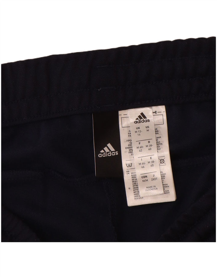 Calça de treino feminina Adidas UK 12/14 médio azul marinho poliéster