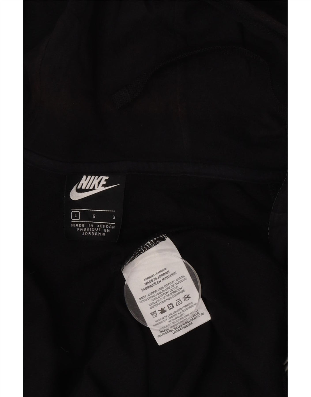 Suéter Nike masculino com capuz e zíper grande de algodão preto