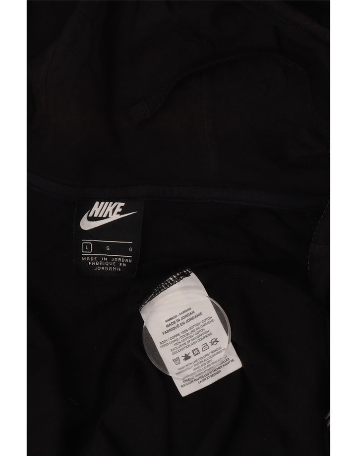 Suéter Nike masculino com capuz e zíper grande de algodão preto