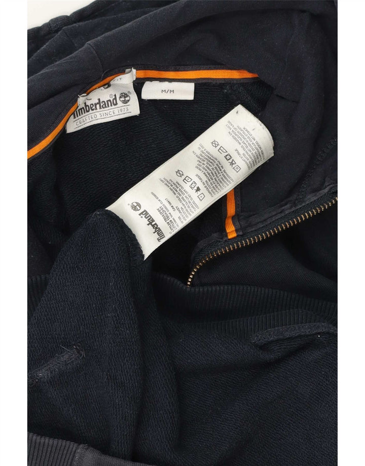 Suéter masculino Timberland com capuz e zíper médio azul marinho algodão
