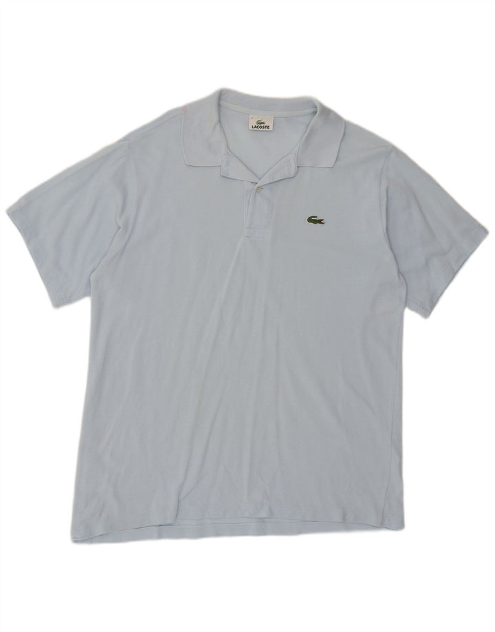 Camisa polo masculina Lacoste tamanho 4 algodão azul médio