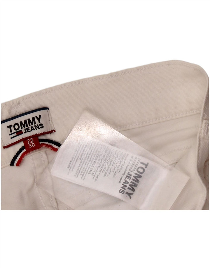 Jeans skinny de cintura média TOMMY HILFIGER W25 L25 algodão branco