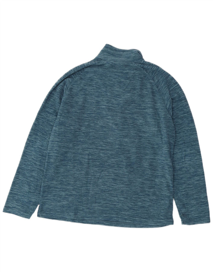 Suéter de lã masculino Mountain Warehouse com zíper e gola média azul salpicado