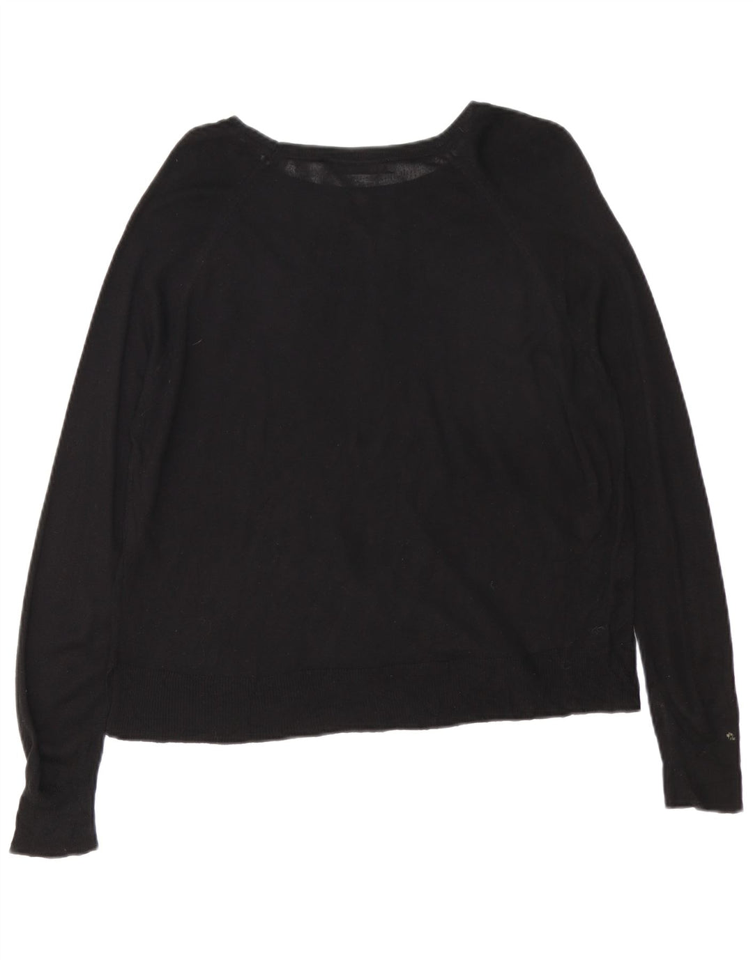 Suéter feminino Zara com gola canoa UK 14 médio preto