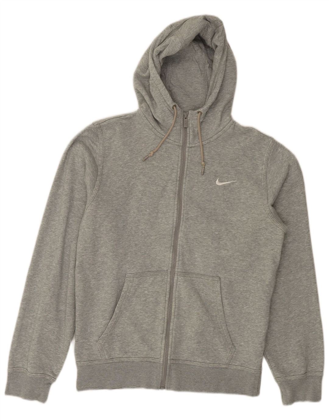 Suéter masculino NIKE com capuz e zíper pequeno cinza algodão