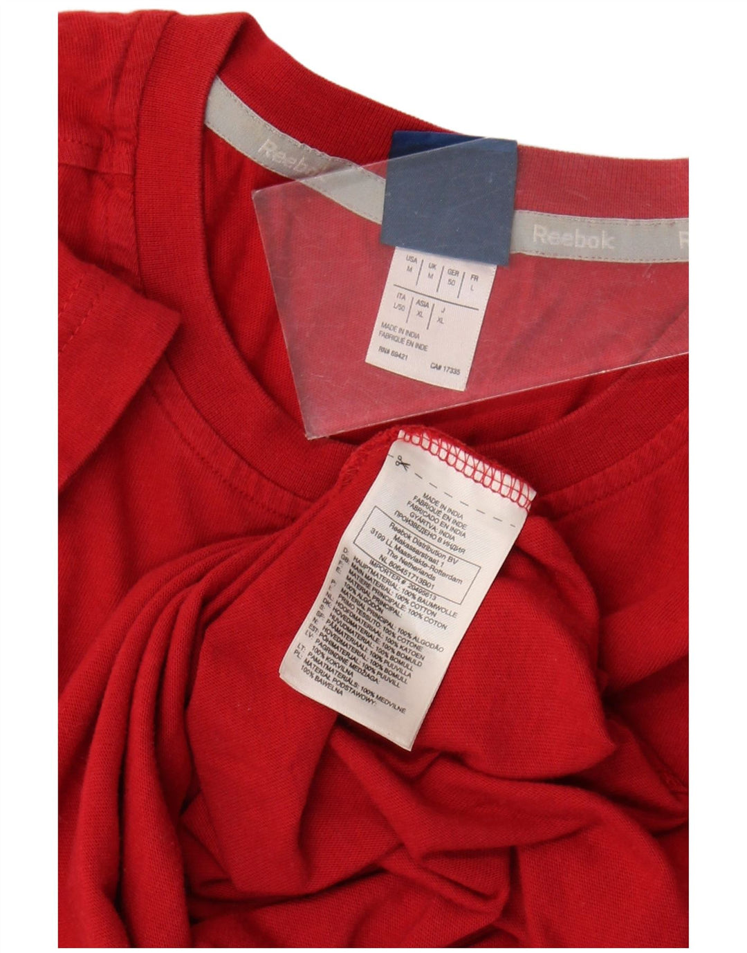 Camiseta masculina Reebok Top médio algodão vermelho