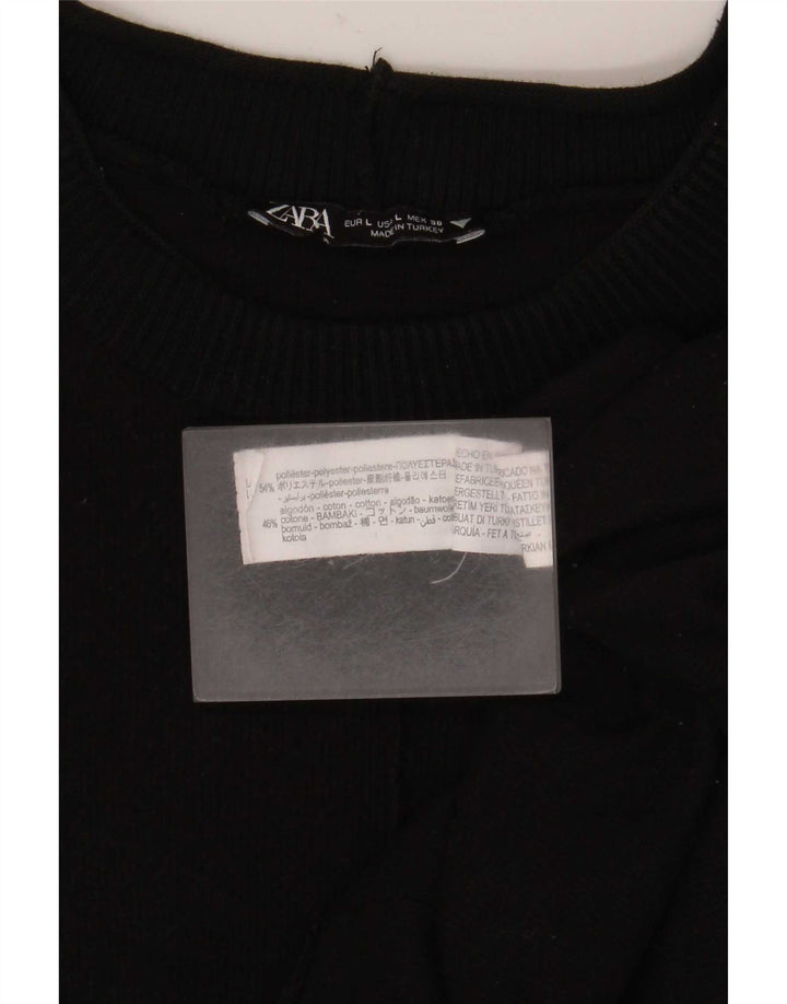 Vestido feminino Zara UK 16 grande poliéster preto