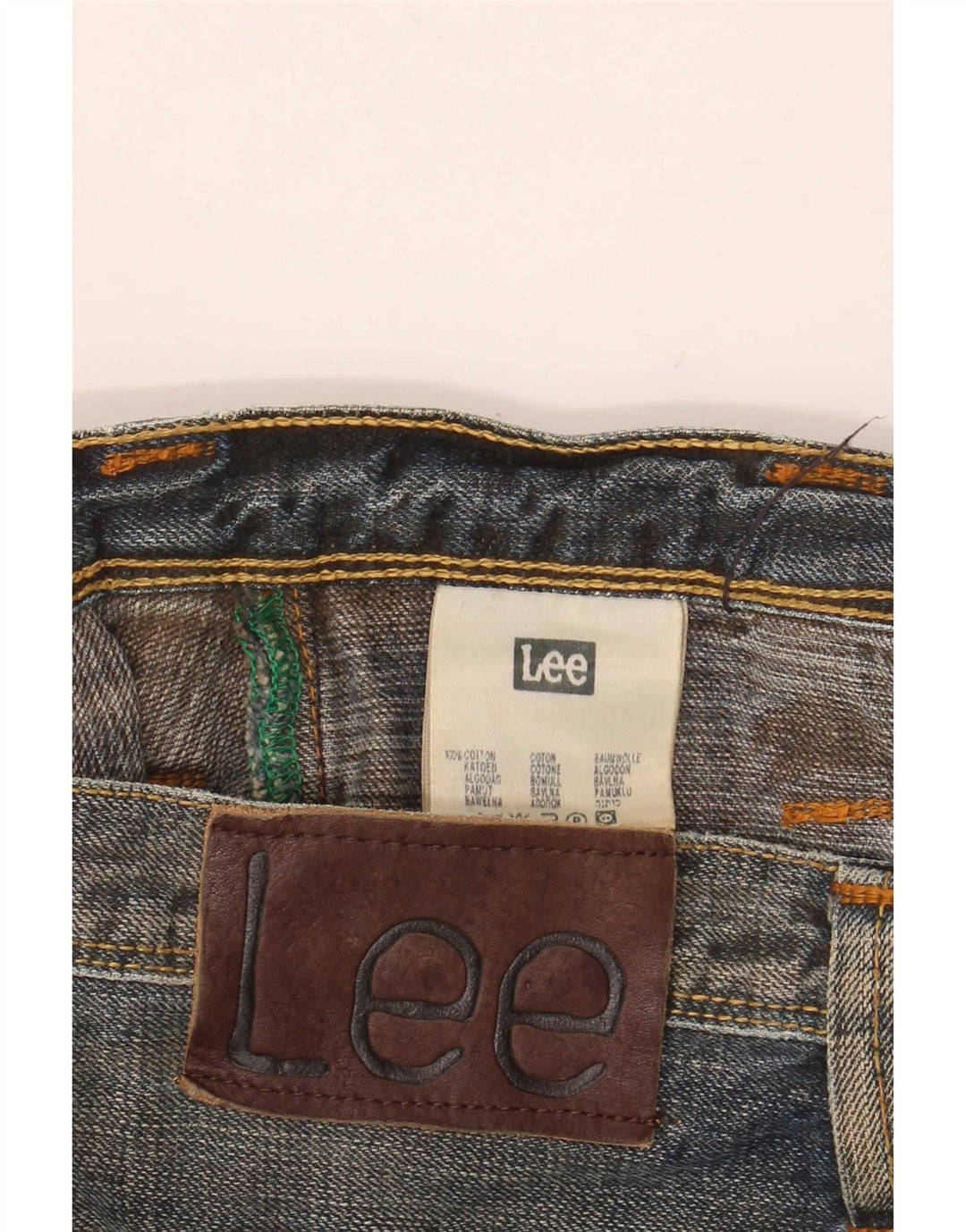 Lee Mens Straight Jeans W34 L34 Azul Algodão