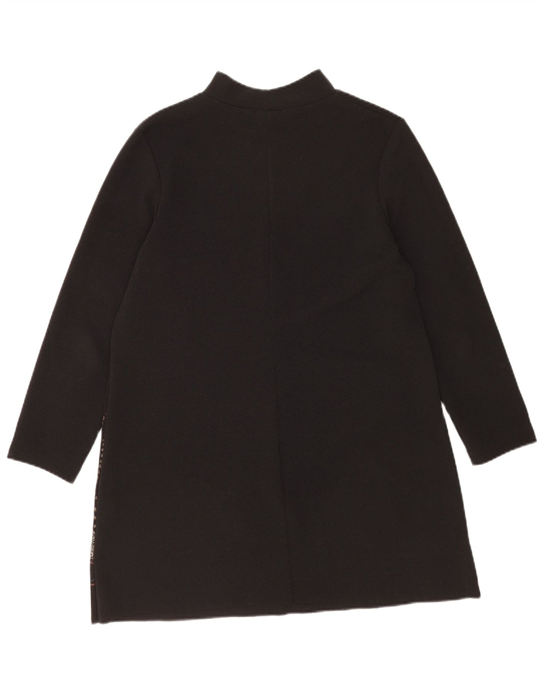Vestido feminino Zara manga comprida, UK 14, médio, preto, floral, poliéster