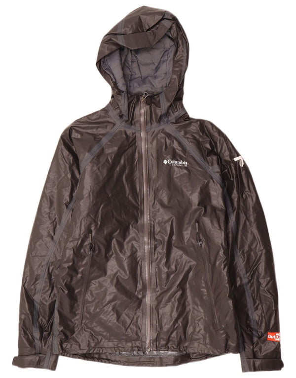 Jaqueta de chuva com capuz Columbia Omni-Heat feminina Reino Unido 6 XS cinza nylon
