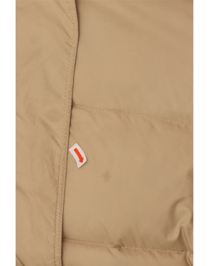 Casaco acolchoado com capuz feminino BURBERRY BRIT Reino Unido 12 Médio Bege Clássico