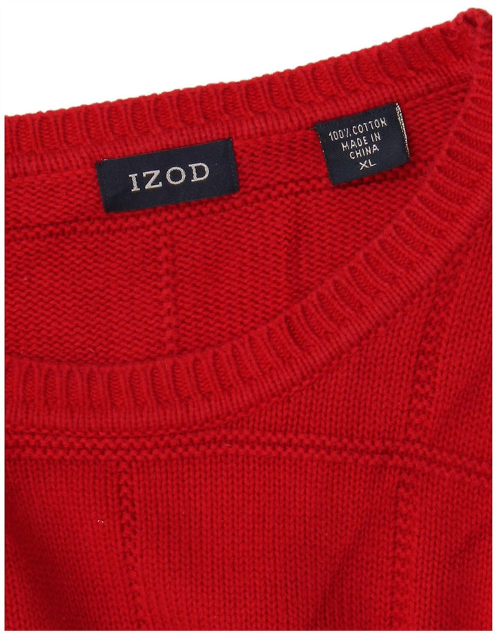 Izod Suéter masculino com gola redonda XL algodão vermelho