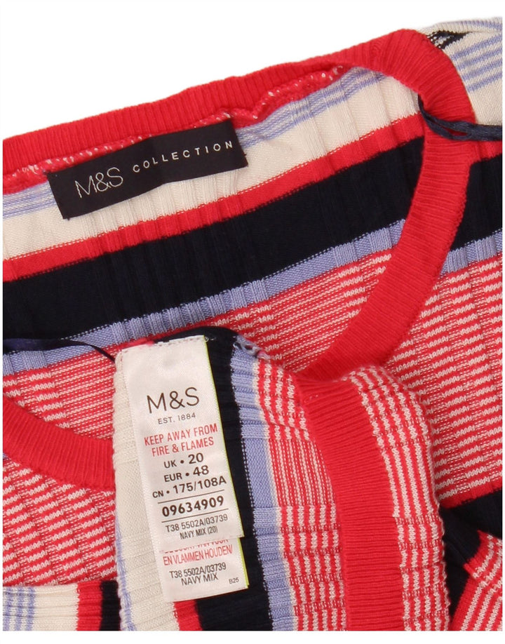 MARKS & SPENCER Suéter feminino com gola redonda UK 20 2XL multicolorido