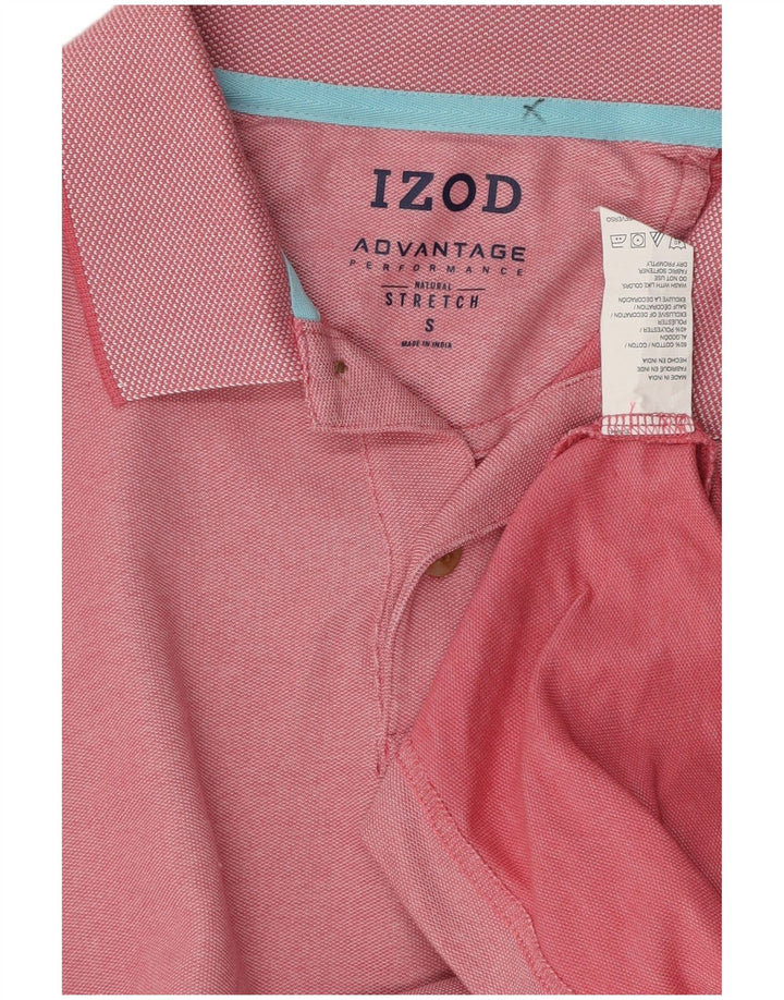 Camisa polo masculina IZOD pequena de algodão rosa
