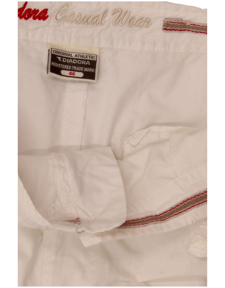 DIADORA Mens Cargo Shorts IT 46 Pequeno W36 Branco