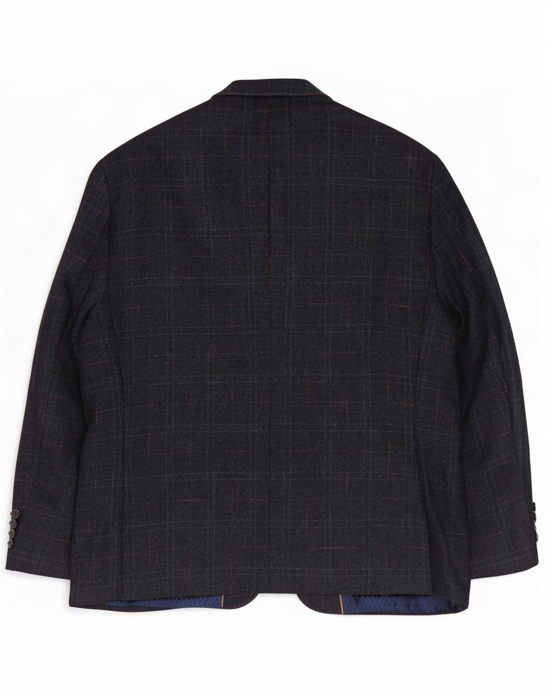 Jaqueta blazer masculina Douglas com 2 botões Reino Unido 44 2XL lã xadrez azul marinho
