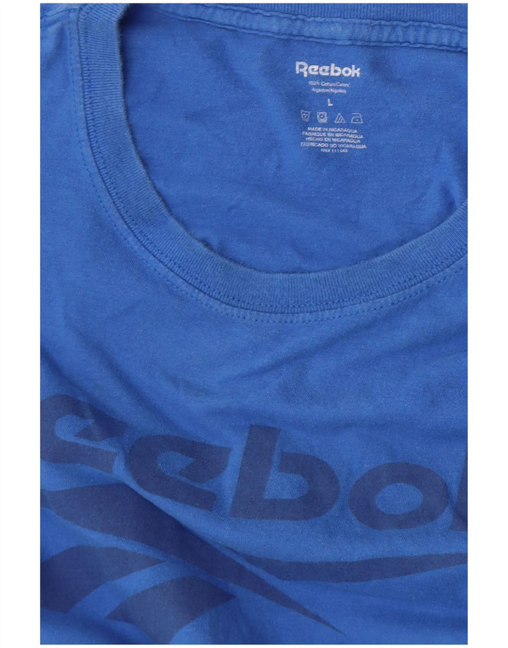 Camiseta gráfica masculina Reebok Top grande azul