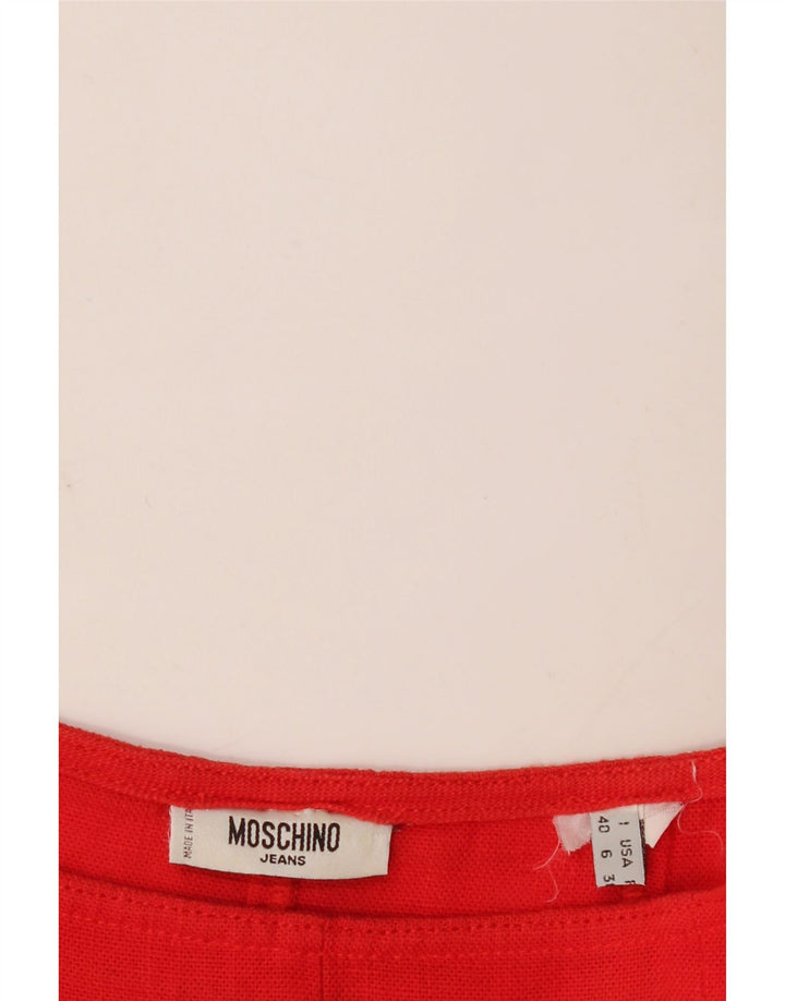 Saia larga feminina Moschino IT 40 pequena W28 vermelha