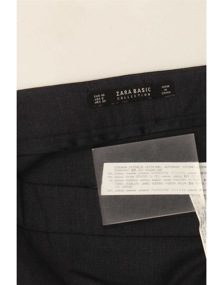 Zara Calça Chino Feminina Slim EU 40 Médio W30 L27 Azul Marinho Poliéster