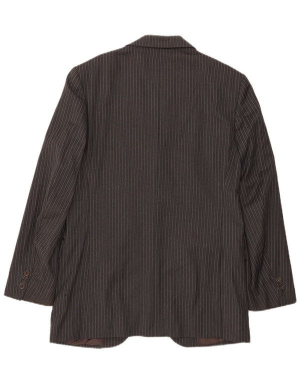 Jaqueta blazer masculina Massimo Dutti com 2 botões EU 40 lã risca de giz cinza médio