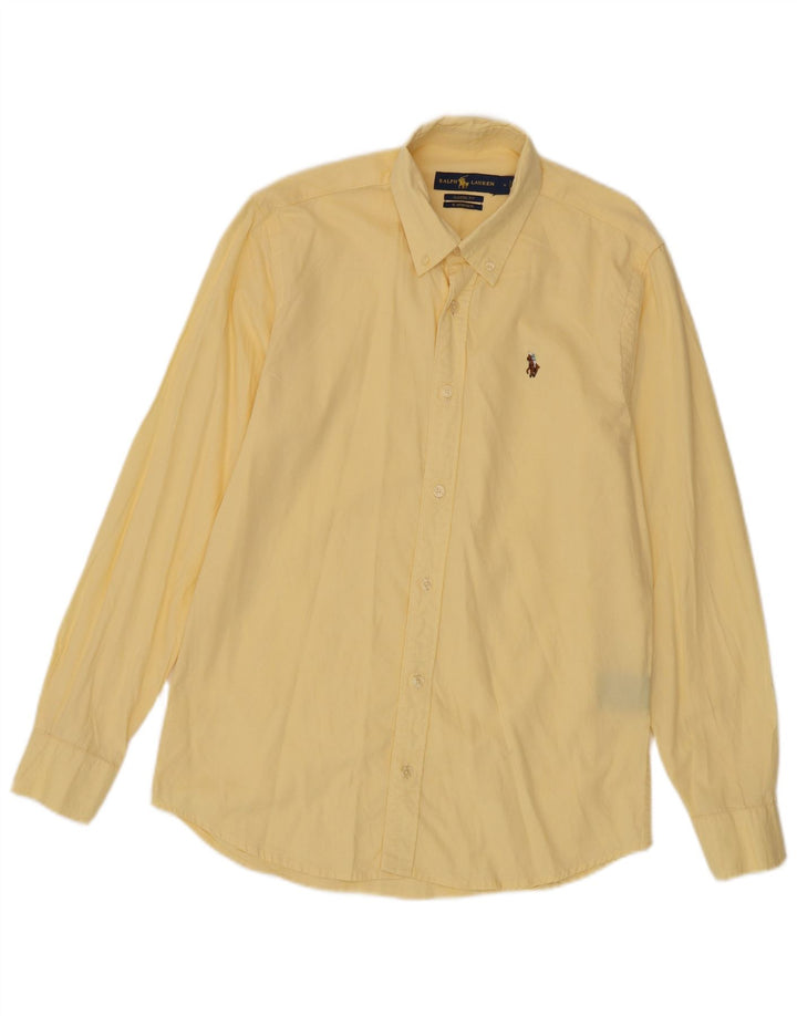 Camisa masculina Ralph Lauren Classic Fit algodão amarelo médio