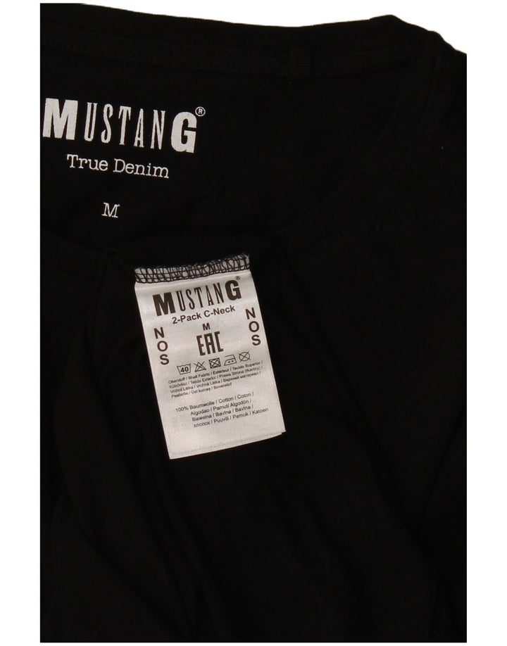 Camiseta masculina MUSTANG de algodão preto médio