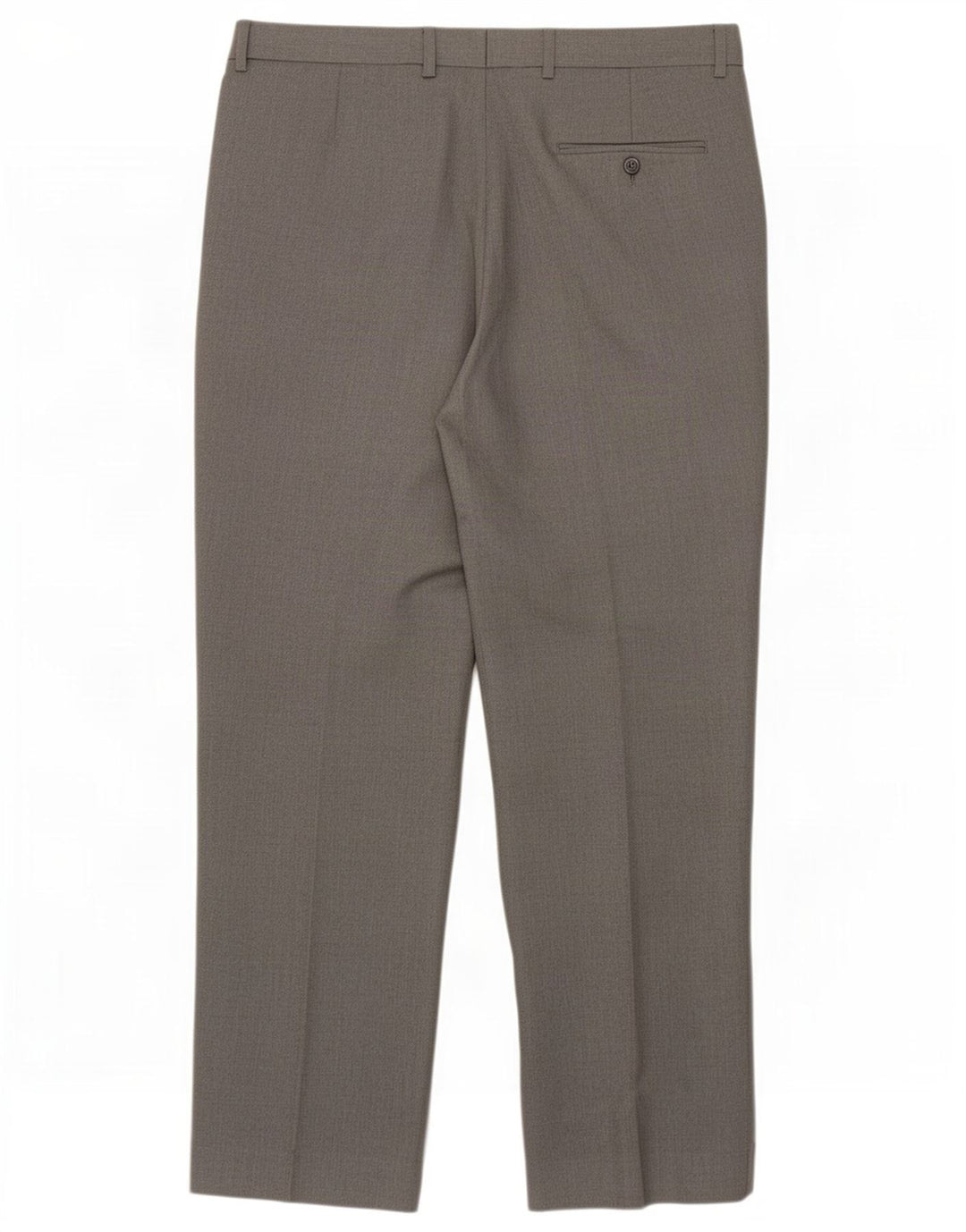 Calça masculina de ajuste regular Marks & Spencer W36 L29 poliéster cinza