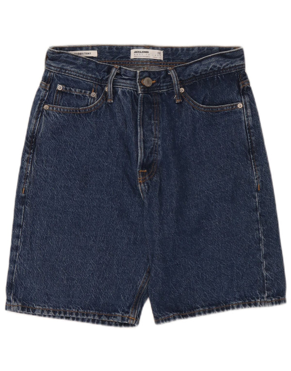 Shorts jeans masculinos Jack & Jones Baggy XS W26 algodão azul