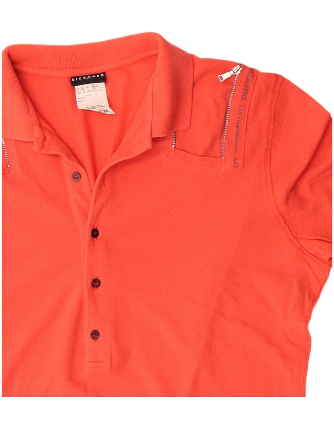 Camisa polo feminina Richmond UK 16 grande algodão laranja