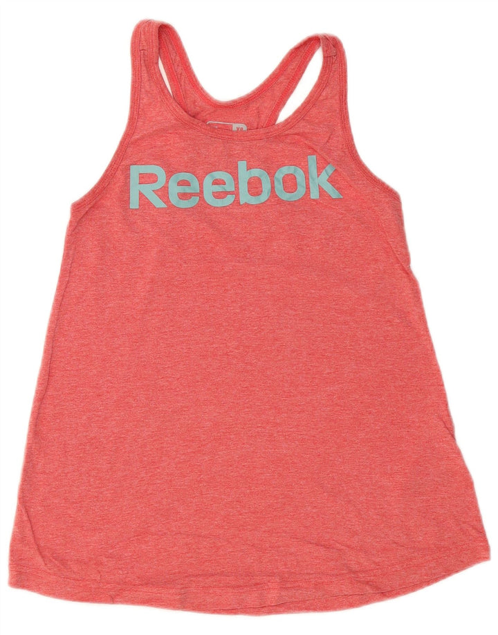 REEBOK feminino gráfico colete top UK 6 XS algodão vermelho