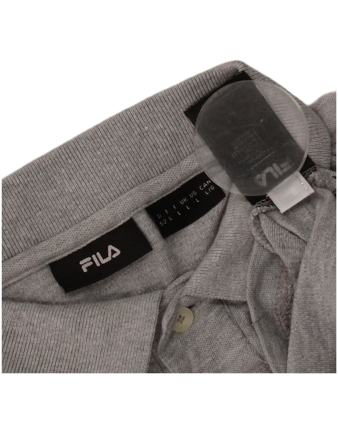 Camisa polo masculina Fila grande algodão cinza