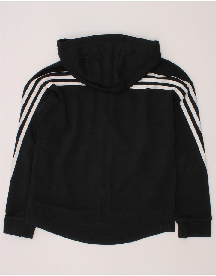 ADIDAS Boys Zip Hoodie Sweater 9-10 Years Black Cotton Vintage Adidas and Second-Hand Adidas from Messina Hembry 