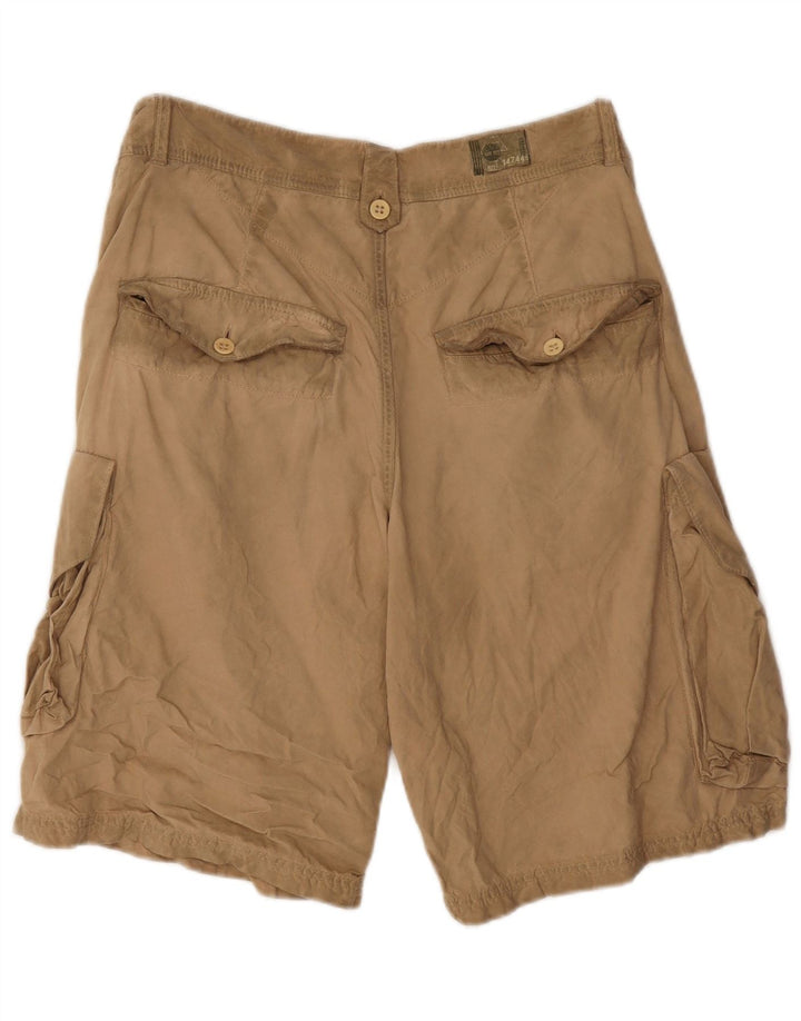 Timberland Mens Cargo Shorts W34 Grande Algodão Bege