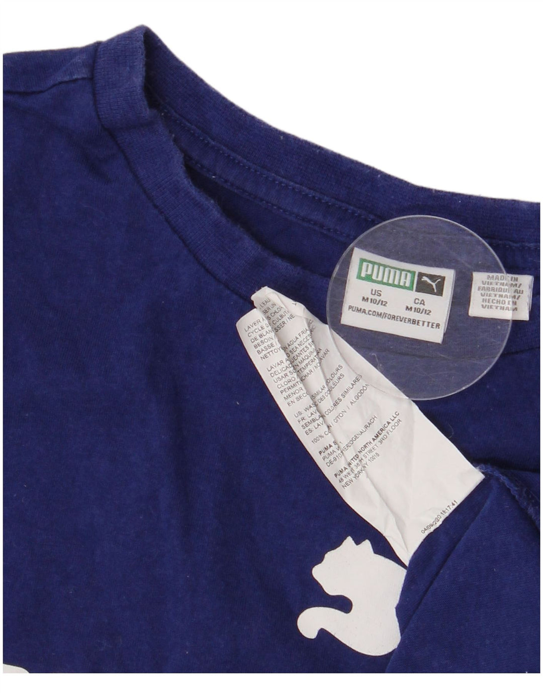 Camiseta Puma Boys Graphic Top 10-11 Anos Médio Algodão Azul