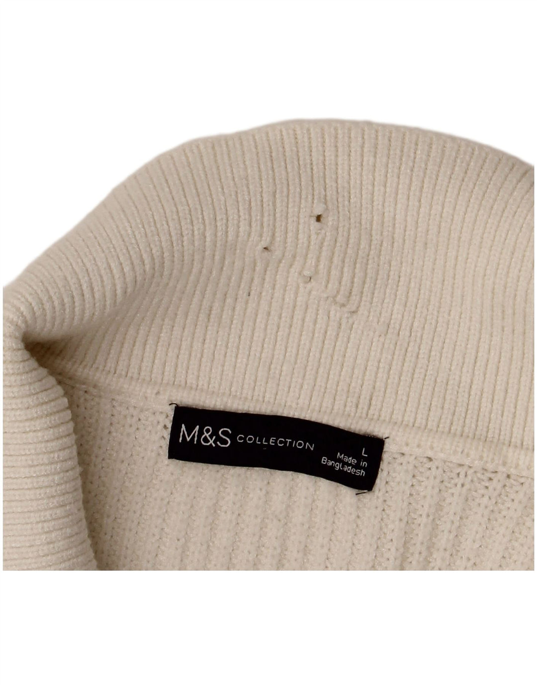 Suéter cardigã feminino Marks & Spencer UK 16 grande viscose branca