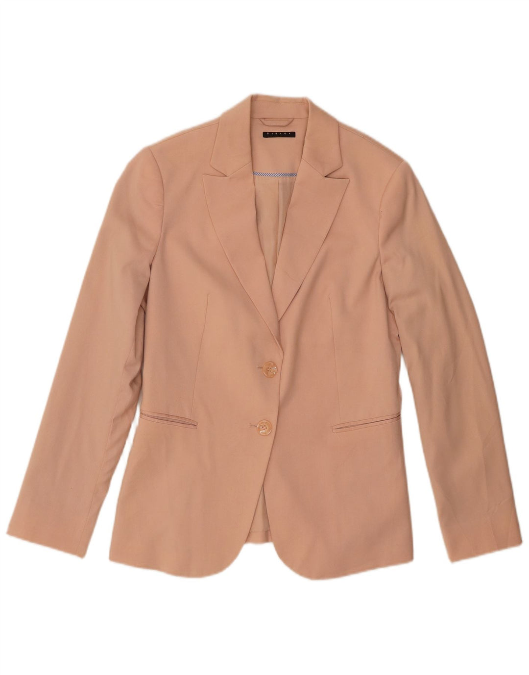 Jaqueta blazer feminina Sisley com 2 botões UK 10 poliéster rosa pequeno