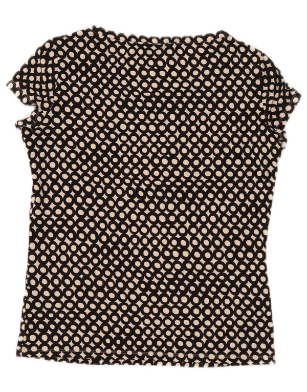 Blusa feminina de fim de semana Max Mara UK 10 pequena viscose preta manchada