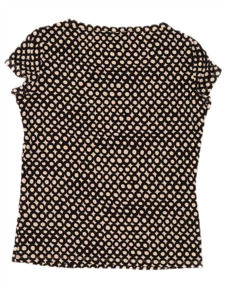Blusa feminina de fim de semana Max Mara UK 10 pequena viscose preta manchada