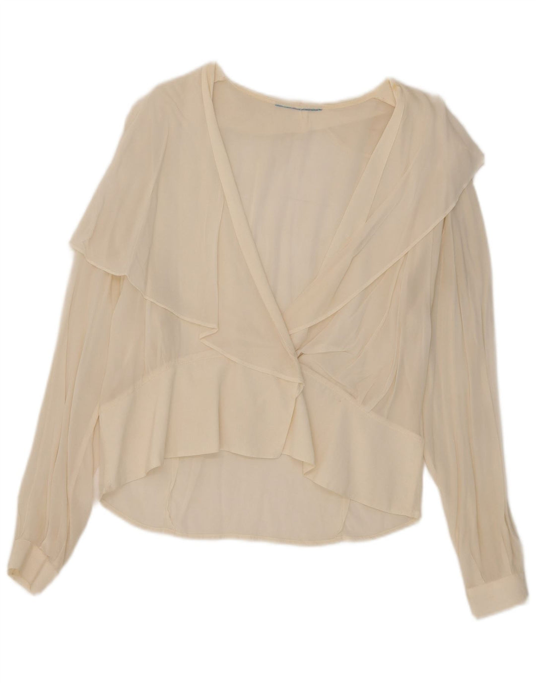 Cardigan feminino transparente vintage UK 14 grande branco
