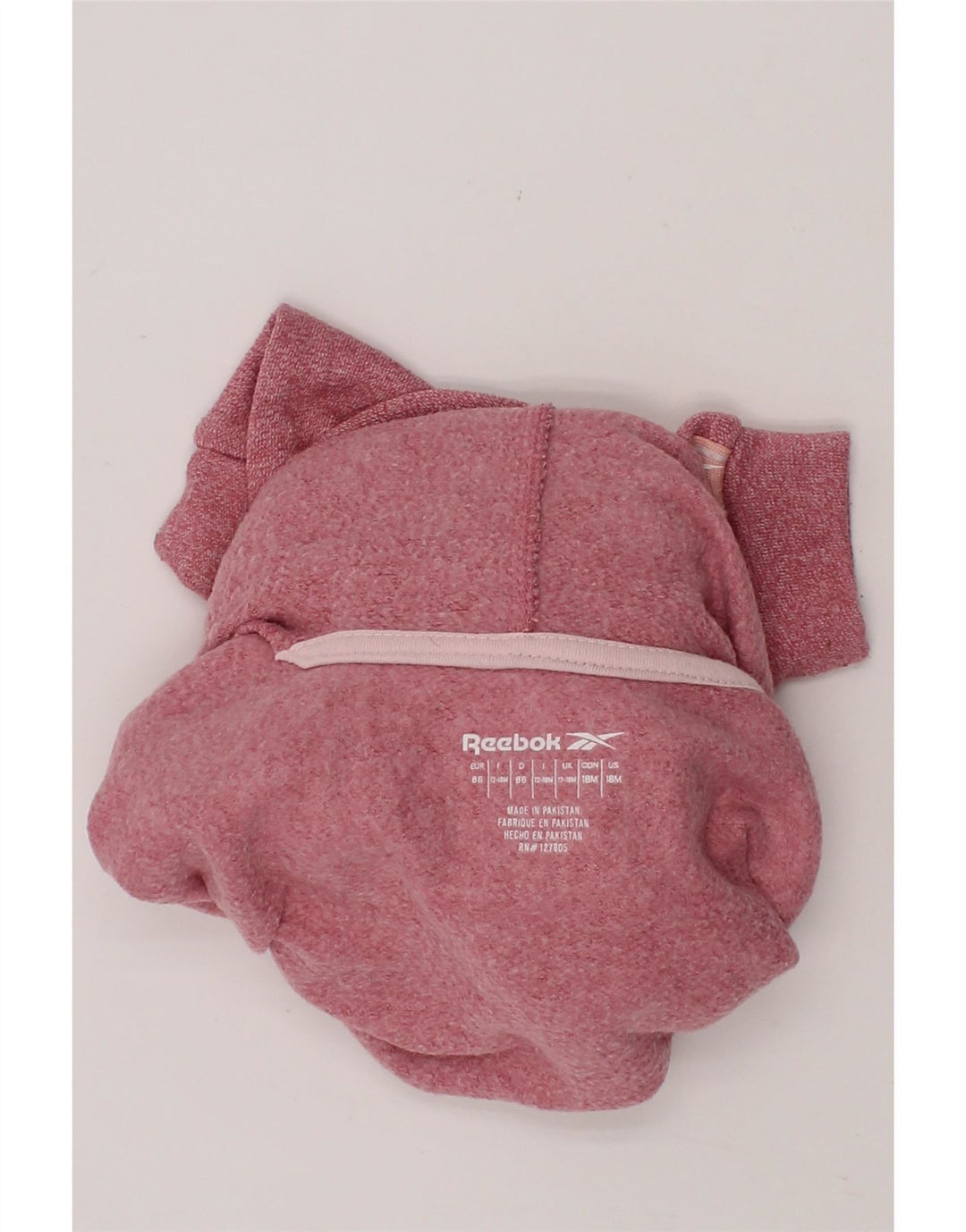 REEBOK Baby Girls Graphic Hoodie Jumper 12-18 Months Pink Vintage Reebok and Second-Hand Reebok from Messina Hembry 