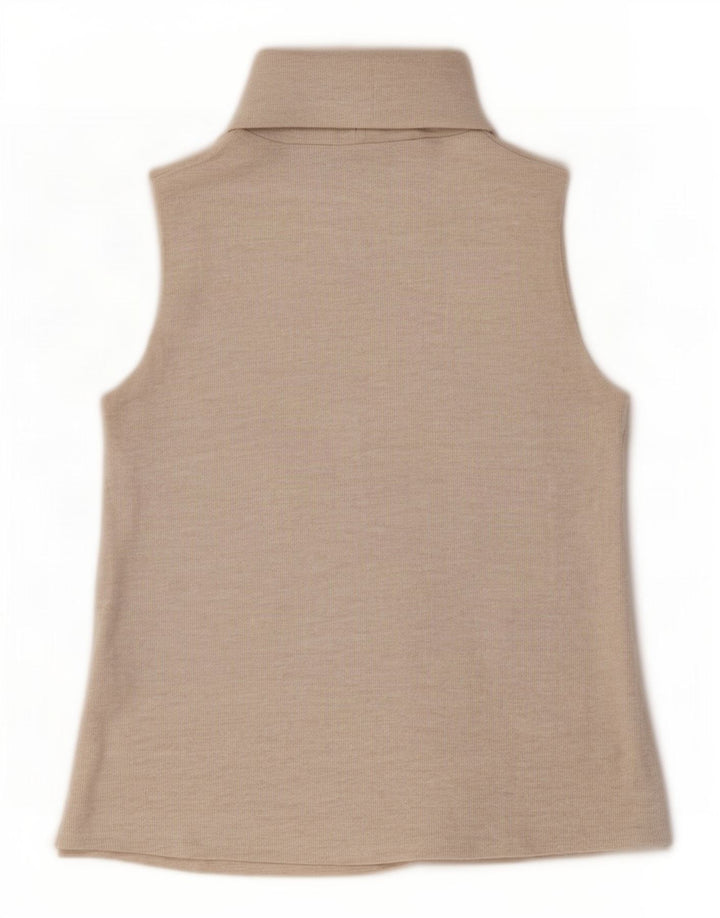 Zara Womens Vest Top UK 10 Pequeno Bege