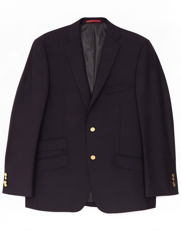 Jaqueta Blazer masculina de 2 botões Marks & Spencer Reino Unido 42 Lã azul marinho grande