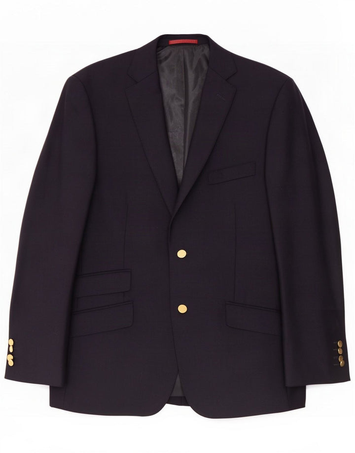 Jaqueta Blazer masculina de 2 botões Marks & Spencer Reino Unido 42 Lã azul marinho grande