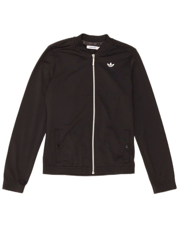 Adidas Womens Regular Fit Tracksuit Top Jacket EU 36 Pequeno Poliéster Preto