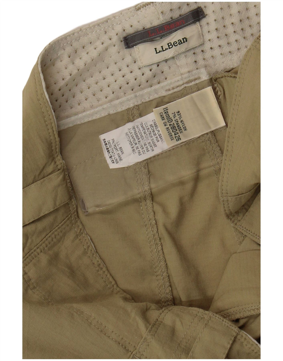 Calça cargo feminina reta L.L.Bean W34 L30 cáqui nylon