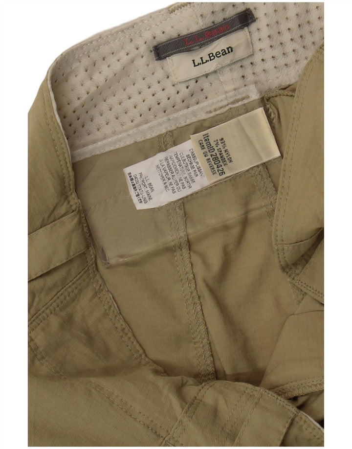 Calça cargo feminina reta L.L.Bean W34 L30 cáqui nylon