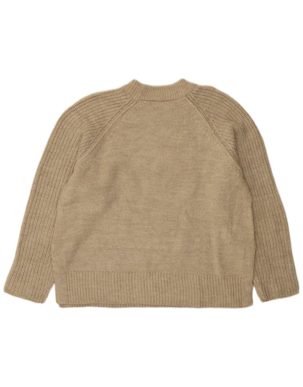 Suéter feminino Marks & Spencer com gola tartaruga Reino Unido 16 grande bege acrílico