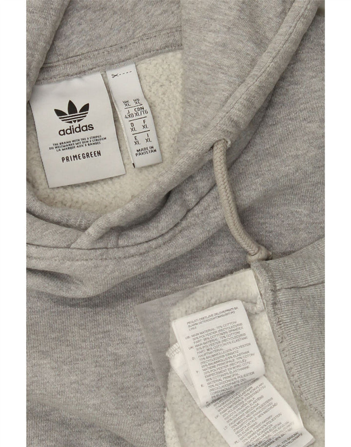 ADIDAS Mens Hoodie Jumper XL Cinza Algodão