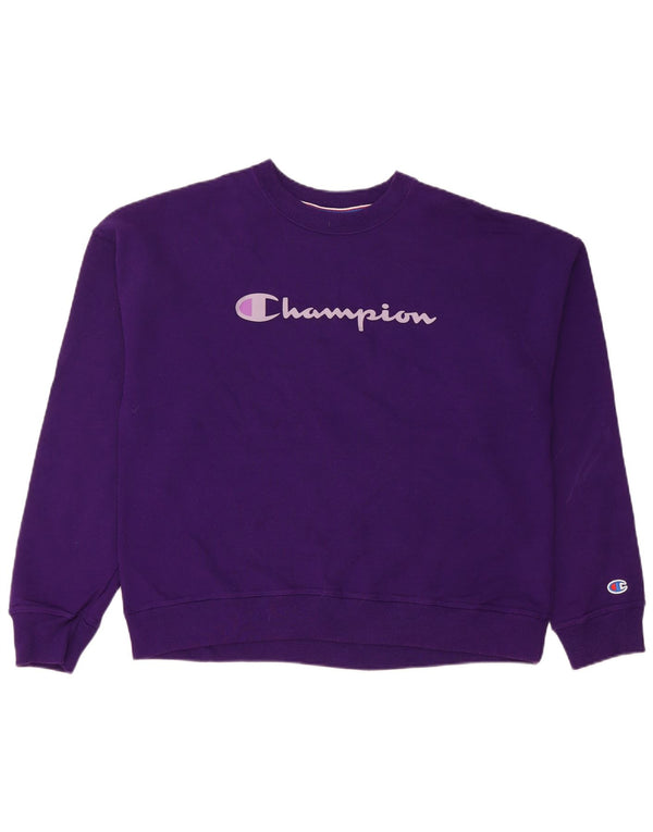 Champion moletom feminino jumper UK 14 algodão roxo médio